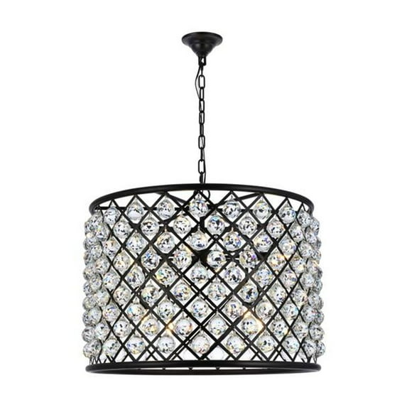 1206 Madison Collection Pendent lamp D:27.5" H:21" Lt:8 Mocha Brown Finish (Royal Cut Crystals)