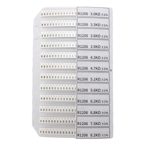 1206 SMD Resistor Assortment Kit with 170 Values, 50 Each, 1% Accuracy in PVC Sample Book