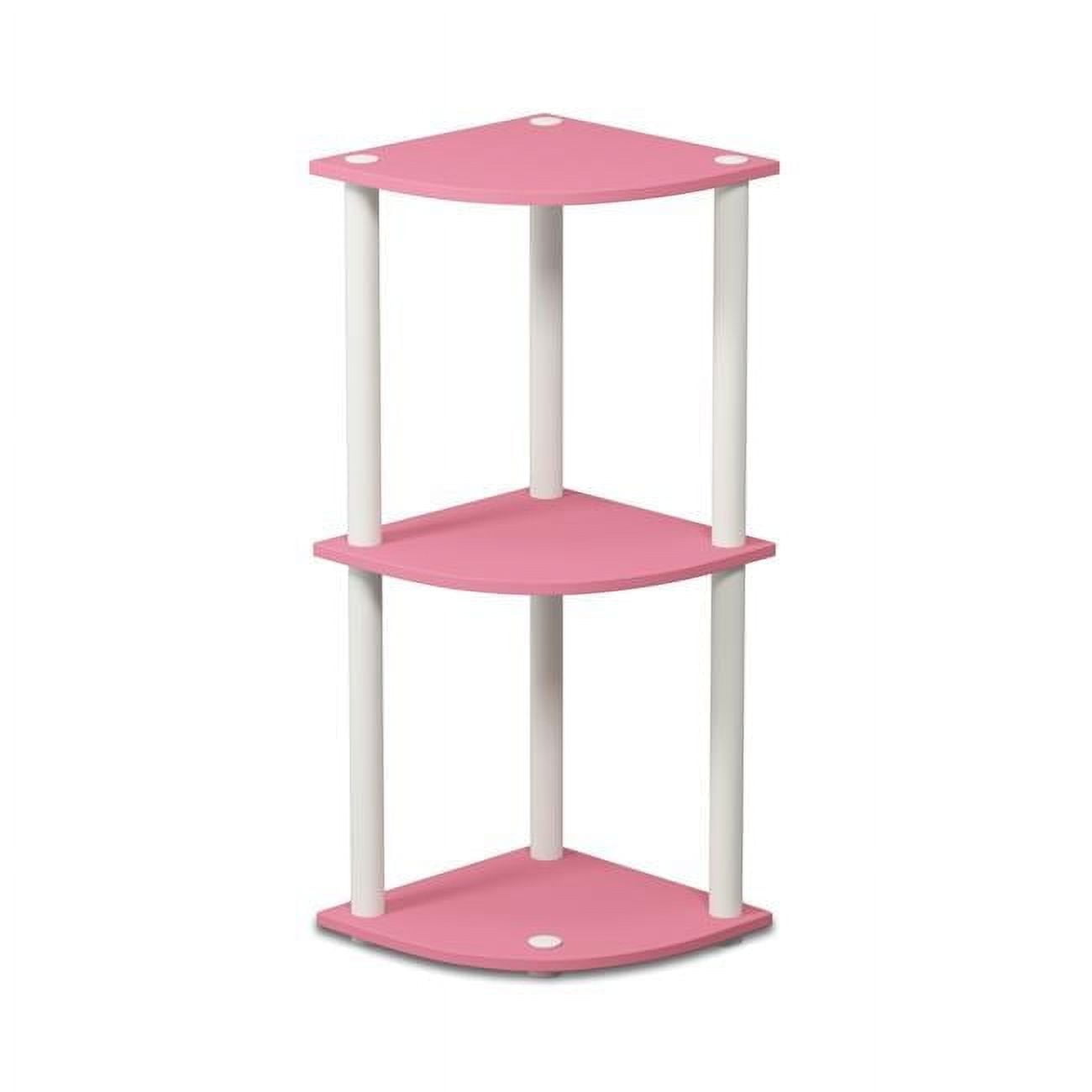12077PI-WH Turn-N-Tube 3-Tier Corner Display Rack Multipurpose Shelving ...