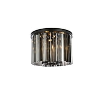 1208 Sydney Collection Flush Mount D:20" H:13.5" Lt:6 Mocha Brown Finish (Royal Cut Silver Shade Crystals)