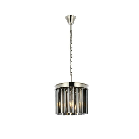 1208 Sydney Collection Pendent lamp D:12" H:13" Lt:3 Polished nickel Finish (Royal Cut Silver Shade Crystals)