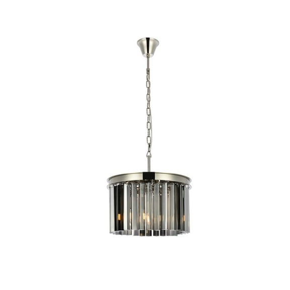1208 Sydney Collection Pendent lamp D:16" H:10.5" Lt:3 Polished nickel Finish (Royal Cut Silver Shade Crystals)