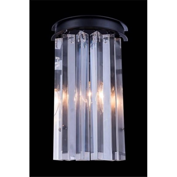 1208W8MB-RC 8 W x 14 H in. Sydney Wall Lamp - Mocha Brown, Royal Cut Crystals
