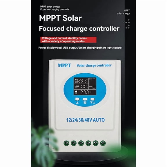 120A MPPT Solar Charge Controller 12V 24V 36V 48V Dual USB with LCD Display for Lead Acid Lithium Battery Solar Panel A,1 x 120A MPPT Solar Charge Controller,White