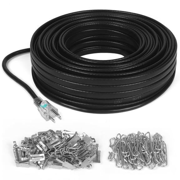 120FT Heat Tape for Water Pipes, Roof Snow De-Icing, RV Heating Cable,120 Volt 8W/ft