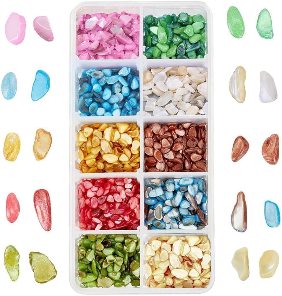 Meccanity 500g Crushed Natural Sea Shells For Mosaic Art & DIY Crafts – Beige, Irregular Pieces