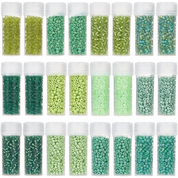 120G 12/0 Seed Bead Glass Bead Green Glass Seed Beads 2mm Mini Craft Beads Round Glass Seed Bead Bulk Small Loose Spacer Beads for Jewelry Making DIY Earrings Friendship Bracelets Necklace Green