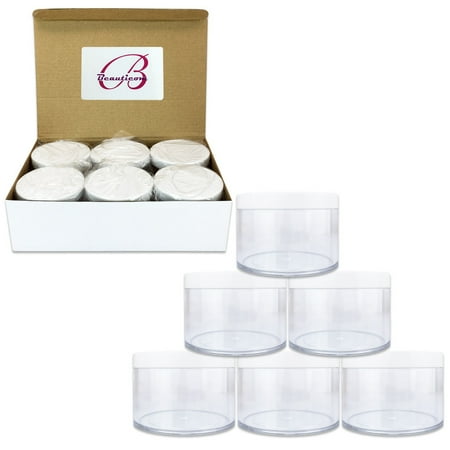 120G/120ML 4 Oz High Quality Plastic Cosmetic Sample Jars with White Lids