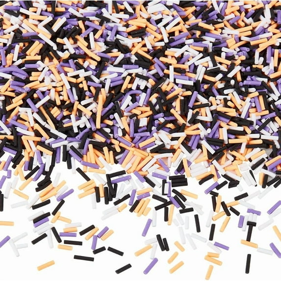 120G 4 Colors Halloween Sprinkle Mix Bulk Sprinkles Decorating Polymer Clay Colorful Faux Candy Cupcake Dessert Filler Mini Cabochon Bead for Nail Art Cake Phone Case Scrapbooking DIY Craft