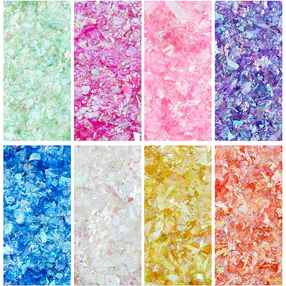 120G 8 Colors Plastic Craft Sequins Crispy Bingsu Beads Holographic Chunky Glitter Iridescent Sequins