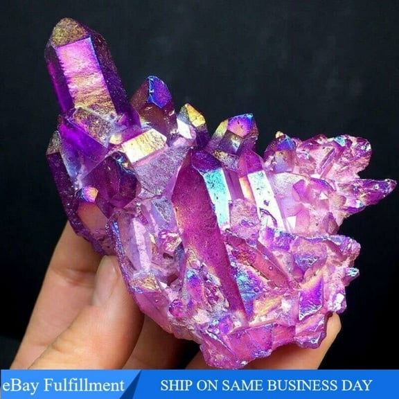 120G purple halo quartz cluster crystal titanium sample