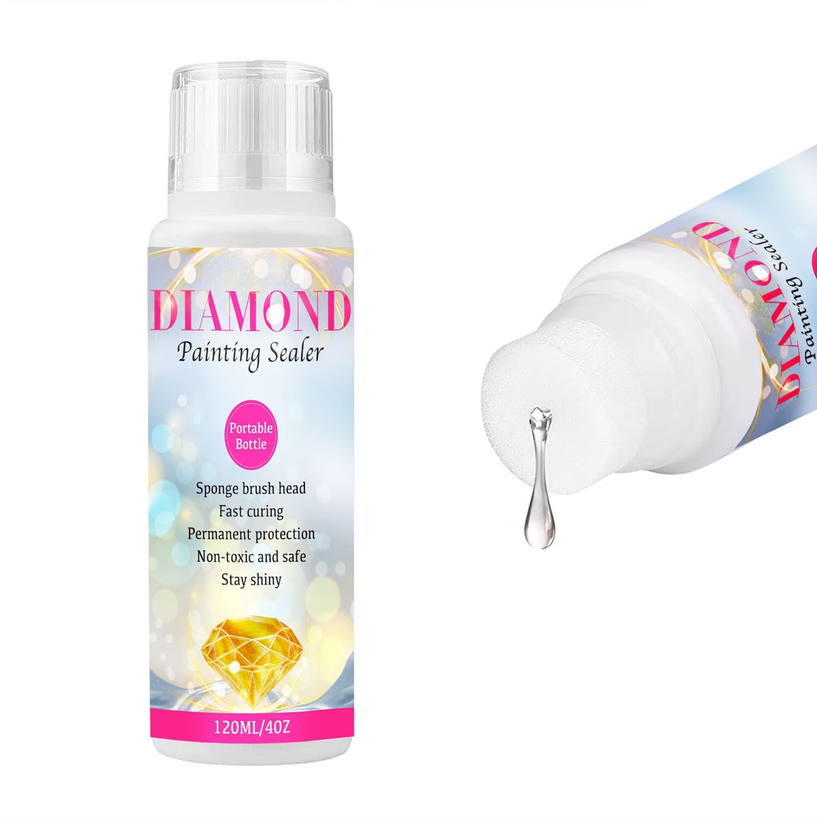120ML Diamond Art Painting Sealer with Sponge Applicator Fast Drying