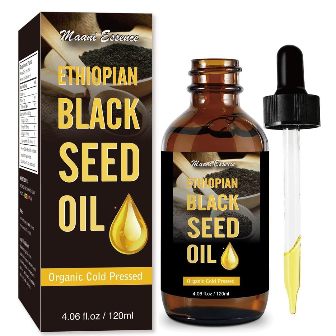 120ML ETHIOPAIN Black Seed Oil Organic Cold Pressed, 100 Pure and Natural Organic Blackseed Oil