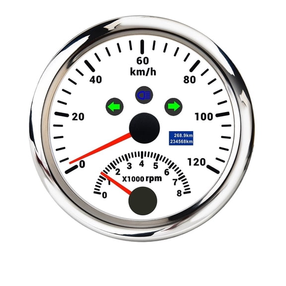 120MPH 200MPH 85mm Car Truck Boat GPS Speedometer Gauge 200KM/H 120kmh Speed Meter Tachometer 8000RPM For Car Boat ATV 9-32V ,Easy to Install