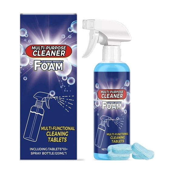 120Ml Multi-Purpose Cleaner + 10Pc Cleaning Tablets Set Gentle Kitchen And Bathroom Stain Remover For Countertops Walls And Fixtures