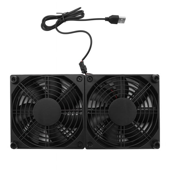 120Mm 5V USB Powered PC Router Dual Fans with Speed Controller High Airflow Cooling Fan for Router Modem Receiver