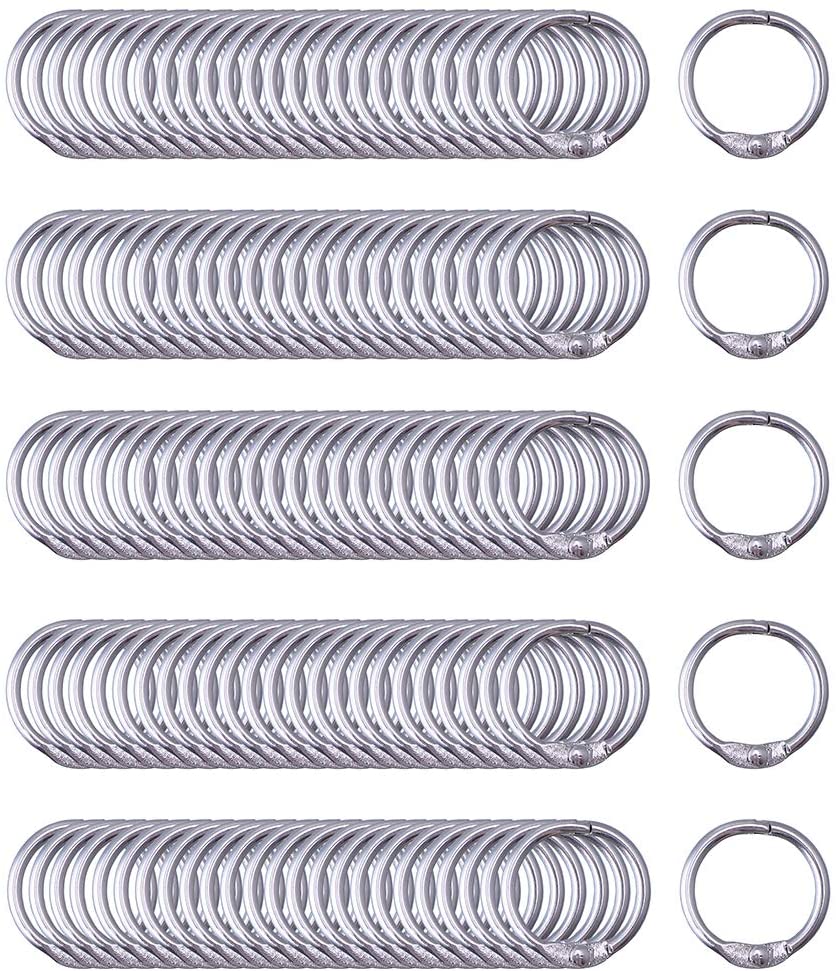 Key Rings Paper 120PCS 0.75 Inch Loose Leaf Binder Rings - Nickel Plated Small Metal ...