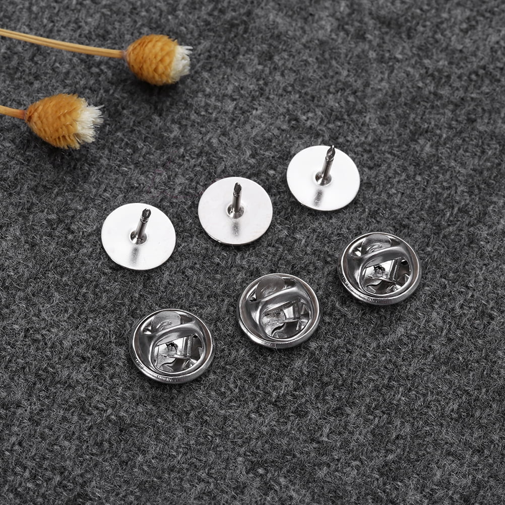 120PCS 10MM Thorn Horse Needle Pin Backs with Tie Tacks Lapel Holder