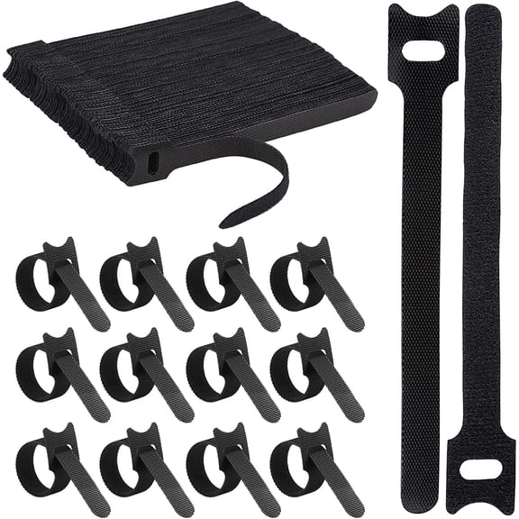 120PCS 6 Inches Cable Ties, Reusable Cord Cable Straps, Adjustable Wrap Hook and Loop Cord, Wire Cable Management for Home, Office, PC,TV, USB Cable