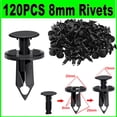 thumbnail image 1 of 120PCS 8mm Bumper Clips Retainer Auto Car Plastic Rivets Fastener Fender Push, 1 of 13