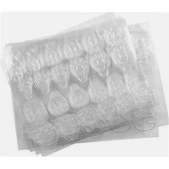 120PCS Adhesive Nail Tabs Double Sided Manicure Stickers Waterproof Clear Jelly Gel Tape 10 Sheets
