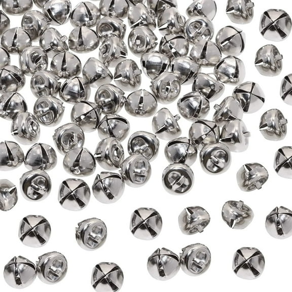 120PCS Bulk Small Jingle Bells,Christmas Jingle Bells,DIY Craft Bells,Silver Jingle Bells,Metal Cross Bells,Christmas Ornament Wreath bells,for Home and Pet Decorations