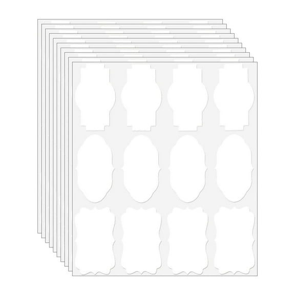 120PCS Fancy Shape Paper Label Stickers Adhesive Gift Note for Essential Oil Jars Crafts and Homemade Items
