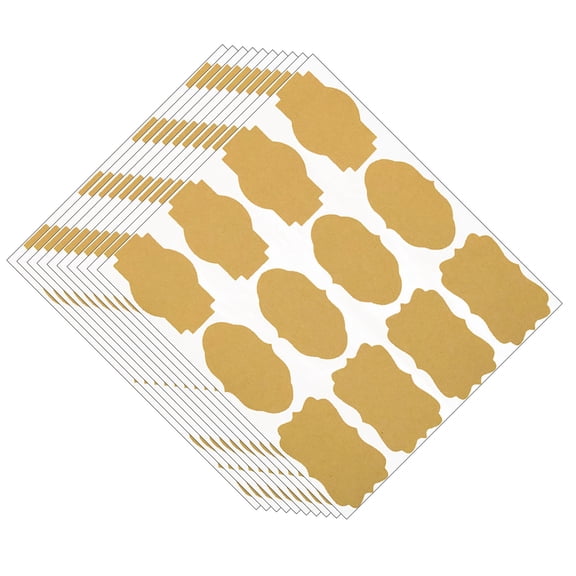 120PCS Fancy Shape Paper Label Stickers Adhesive Gift Note for Essential Oil Jars Crafts and Homemade Items