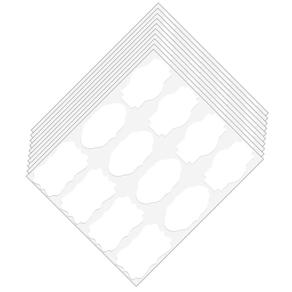 120PCS Fancy Shape Paper Label Stickers Adhesive Gift Note for Essential Oil Jars Crafts and Homemade Items