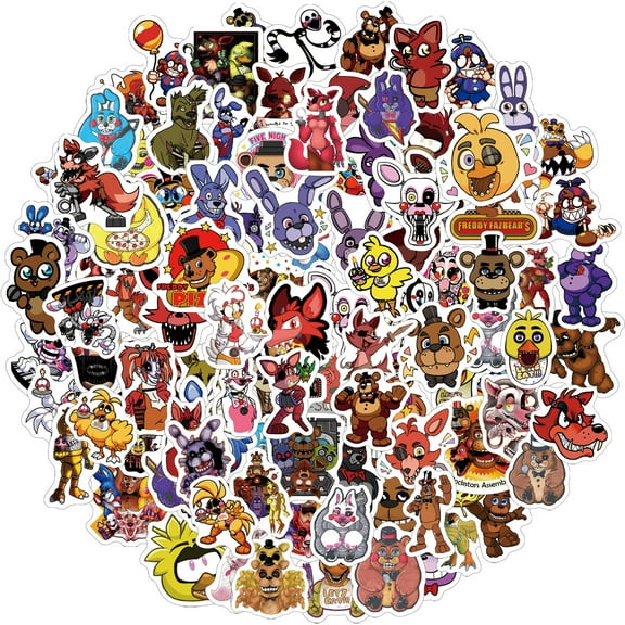 120PCS For Five Nights at Freddy's Cartoon Sticker Pack for Teens, Waterproof Vinyl Decals for Water Bottles, Laptops, Skateboards & Suitcases, Ideal Holiday Party Gift for Girls Boys