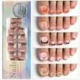 thumbnail image 1 of 120PCS French Gel Toenail Tips French Tips Press on Nails 12 Sizes Fake Nails False Toe Nail Wearable Tips for Nail Art DIY, 1 of 8