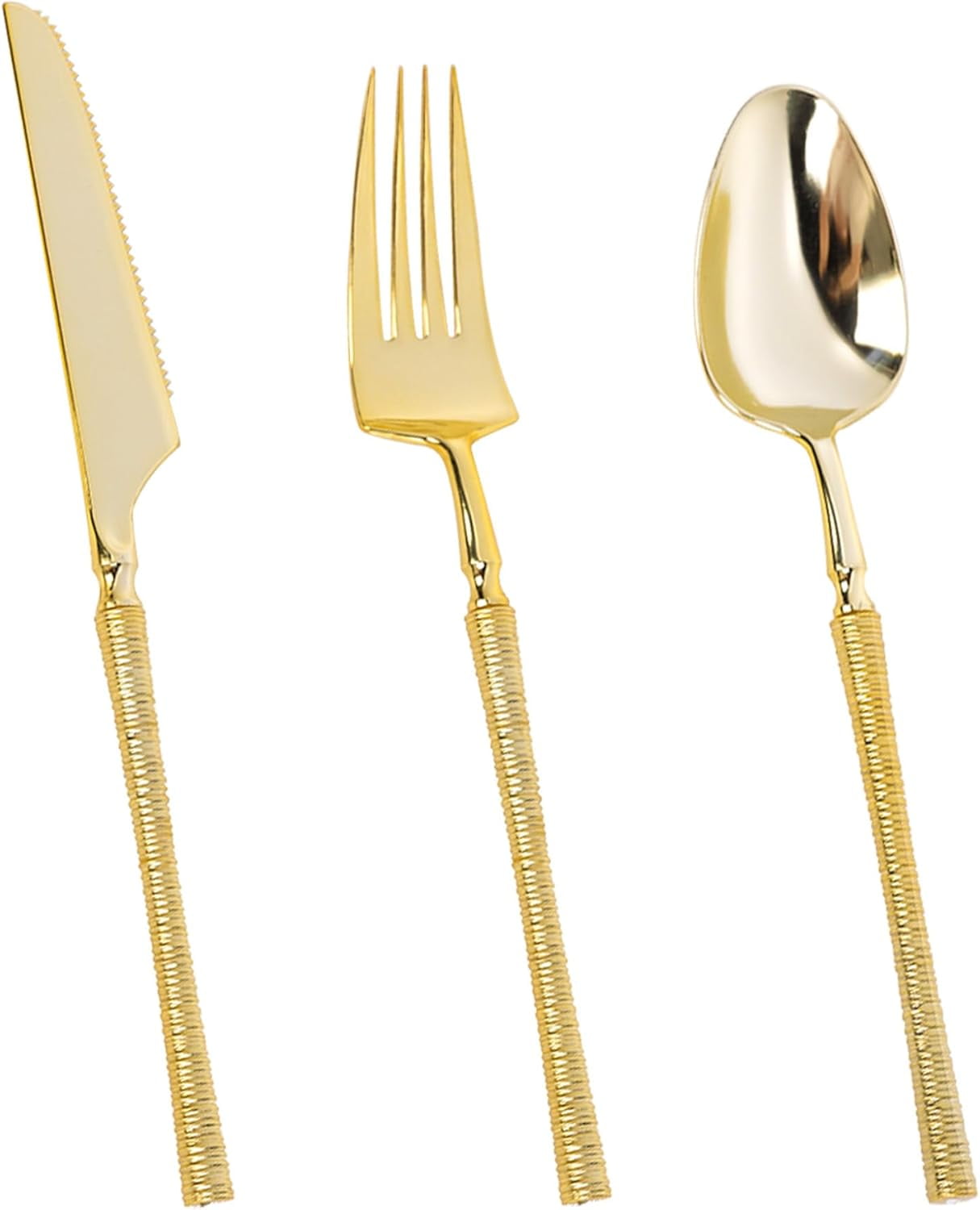 120PCS Gold Plastic Silverware, Disposable Heavy Duty Plastic Cutlery ...