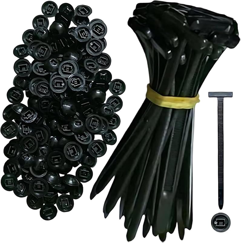 120Pcs Universal Push Mount Cable Zip Ties - 4 Sizes Nylon Self-Locking Straps For Car, Boat, UTV Wiring