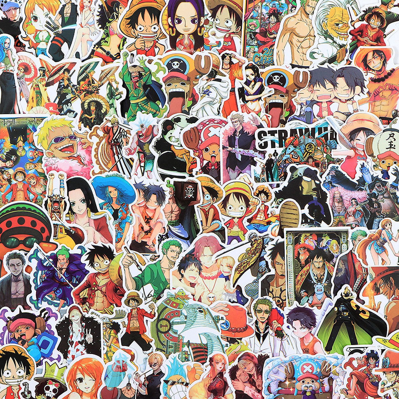 120PCS One Piece Stickers for Water Bottle Cup Laptop Guitar Car ...