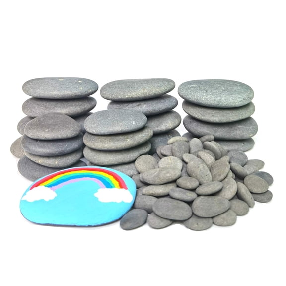 120PCS Painting Rocks, DIY Rocks Flat & Smooth Kindness Rocks for Arts, Crafts, Decoration, Medium/Small/Tiny Rocks for Painting,Hand Picked for Painting Rocks