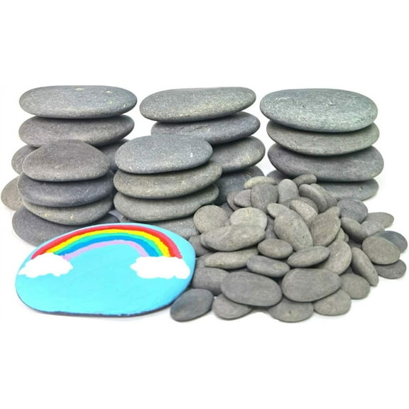 120PCS Painting Rocks, DIY Rocks Flat & Smooth Kindness Rocks for Arts, Crafts, Decoration, Medium/Small/Tiny Rocks for Painting,Hand Picked for Painting Rocks…