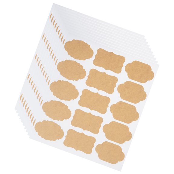120PCS Paper Label Stickers with Fancy Shape Storage Box Labels for Homemade Items Essential Oil Bottles and Jars
