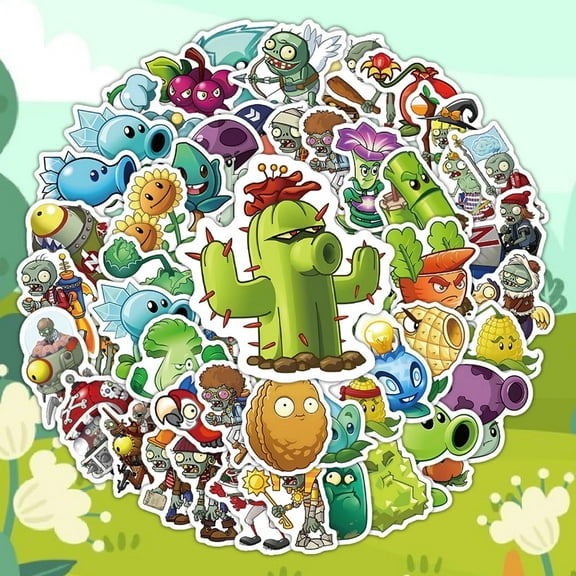 Plants and Zombies Stickers for Kids, Vinyl Stickers for Water Bottles Laptop,Cute Classroom Supplies,Best Prizes for Kids