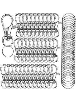 100 Pcs Premium Swivel Snap Hooks with Key Rings,Metal Lanyard