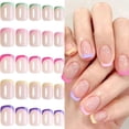 thumbnail image 1 of 120PCS Press on Nails Kit, 5 Colors Reusable Press on Nails Short Square, Glossy Short Fake Nails with Glue DIY Gift, 1 of 11