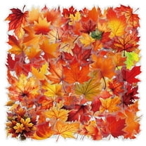 120PCS Realistic Artificial Maple Leaves, Assorted Autumn Fall Leaves Decorations for Thanksgiving, Weddings, Parties, DIY Crafts, Home Decor