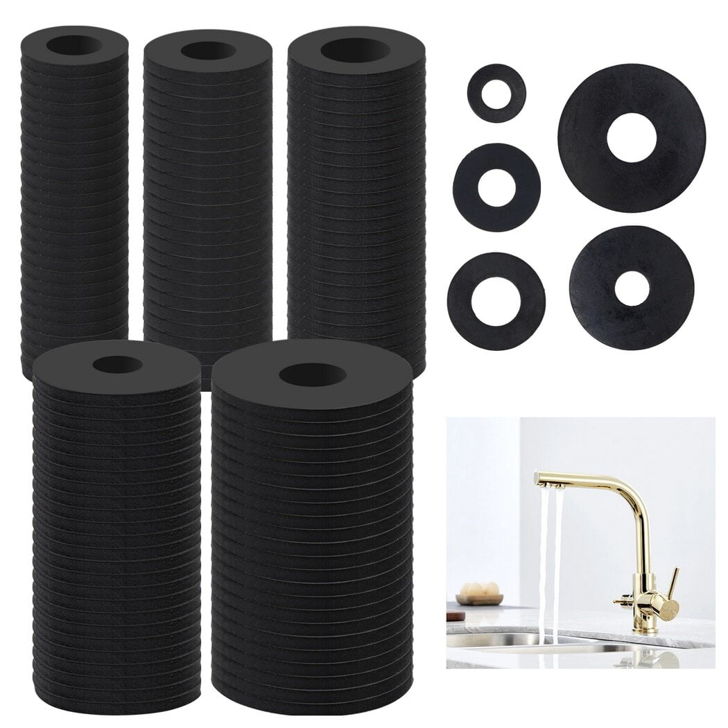 120PCS Rubber Washers, 1.18/0.98/0.79/0.71/0.47" Rubber Washer Kit