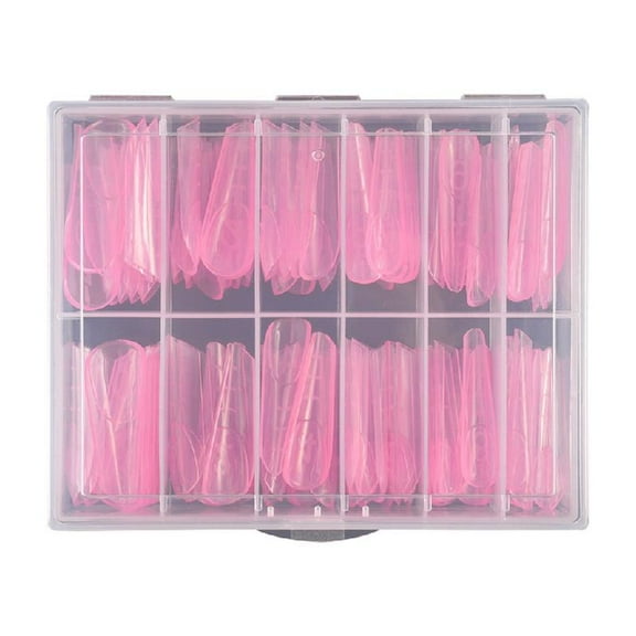 120PCS UVS Gel Acrylic Nail Art Mold Artificial Nail Tips with Scale Clear Full Cover Duals Nail System Form 12 Sizes
