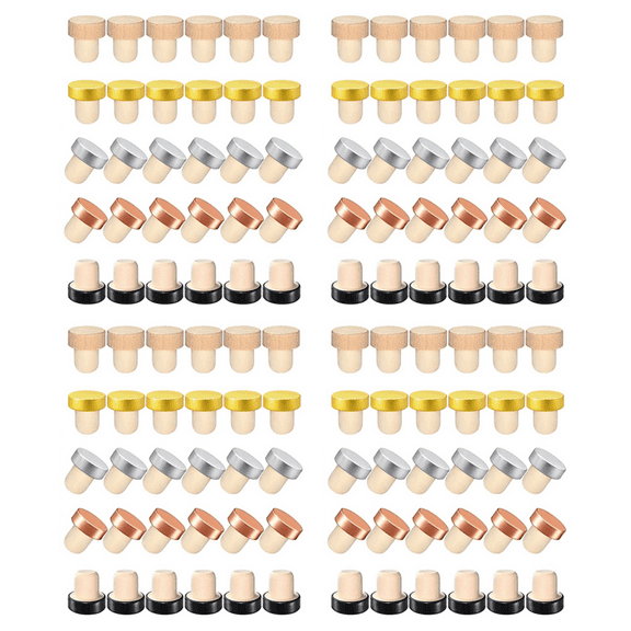 120PCS Wine Bottle Cork Stopper T Shaped Wine Stopper Tasting Cork Replacement Reusable Cork Glass Beer Bottle Sealing,120 x Soft Corks(24 for each color),5 Colors