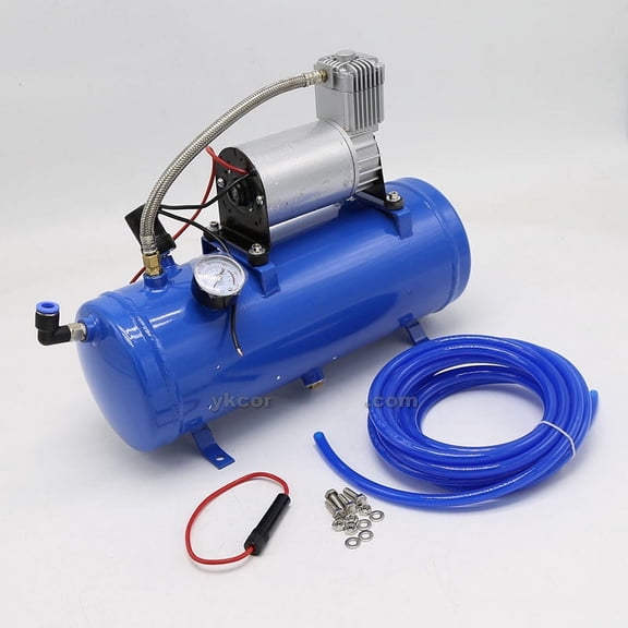 120PSI To 150PSI 12V Air Tyre Inflator Pump Compressor With 6L Tank For Air Horn Train Truck RV Tire With 500cm/16.4ft Hose ,DIY Tools