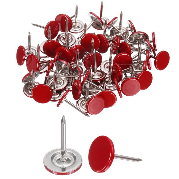 120Pack Push Pins, 11mmx17mm Round Flat Head Decorative Thumb Tacks, Red