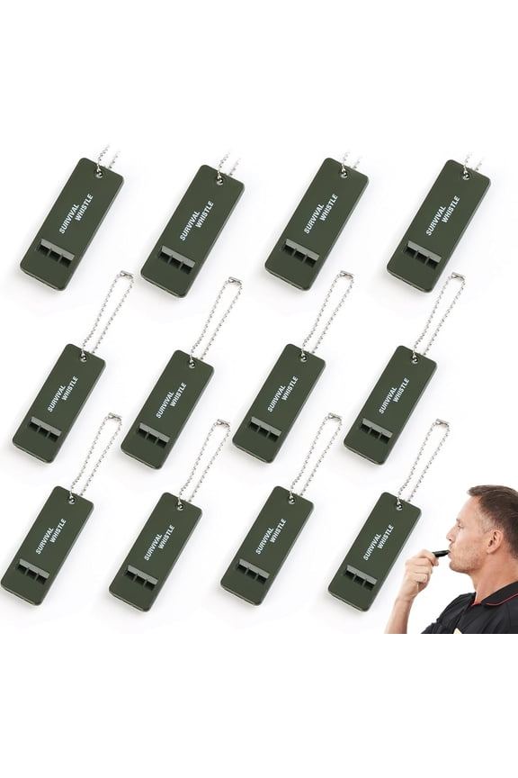 120Packs 120 dB Emergency Whistles for Teachers, Flat Self Defense Safety Whistle Keychain for Women Outdoor Hiking Dog Signal