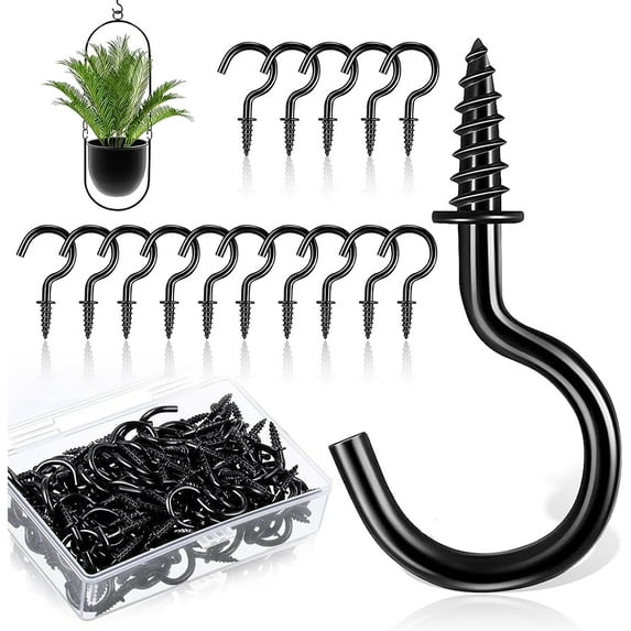 120Pcs 1/2 Inch Cup Hooks Ceiling Hooks, Screw Hooks Small Hooks Ceiling Hanging Hooks, Screw Cup Hooks Small Outdoor Wall Hooks Screw-in Hooks for Hanging Plants/Mug/Flowerpot