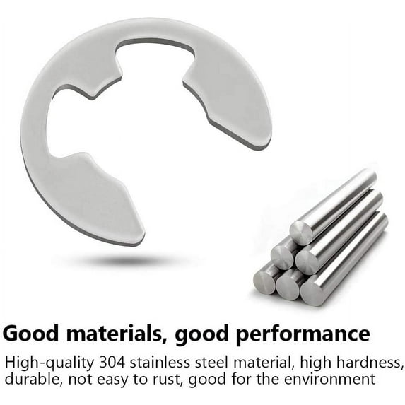 120Pcs 1.5Mm-10Mm 304 Stainless Steel Circlip Ring Assortment, E Type Circlip Ring Kit With Storage Box