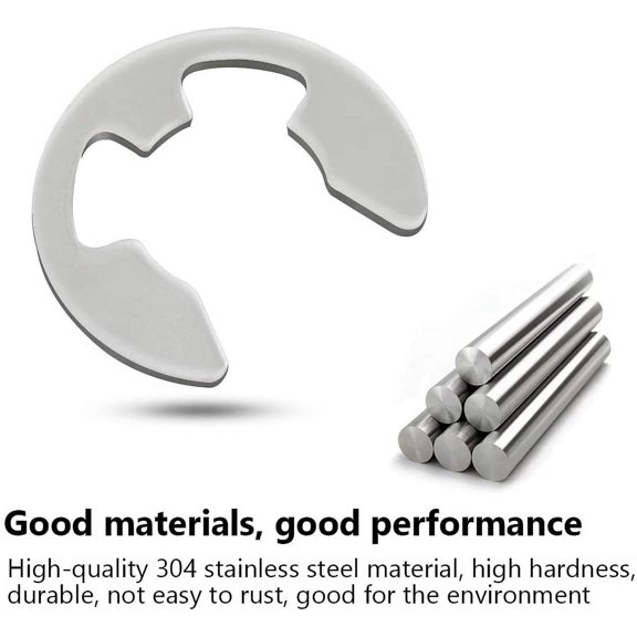 120Pcs 1.5Mm-10Mm 304 Stainless Steel Circlip Ring Assortment, E Type Circlip Ring Kit With Storage Box